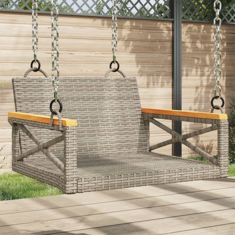 vidaXL Hängesessel Grau 63x62x40 cm Poly Rattan vidaXL Hängesessel Grau 63x62x40 cm Poly Rattan