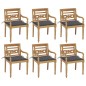 vidaXL Batavia-Stühle mit Kissen 6 Stk. Massivholz Teak vidaXL Batavia-Stühle mit Kissen 6 Stk. Massivholz Teak
