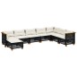 vidaXL 8-tlg. Garten-Sofagarnitur mit Kissen Schwarz Poly Rattan vidaXL 8-tlg. Garten-Sofagarnitur mit Kissen Schwarz Poly Rattan