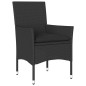 vidaXL 3-tlg. Bistro-Set mit Kissen Schwarz Poly Rattan und Glas vidaXL 3-tlg. Bistro-Set mit Kissen Schwarz Poly Rattan und Glas