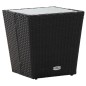 vidaXL 3-tlg. Bistro-Set mit Kissen Schwarz Poly Rattan und Glas vidaXL 3-tlg. Bistro-Set mit Kissen Schwarz Poly Rattan und Glas