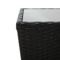 vidaXL 3-tlg. Bistro-Set mit Kissen Schwarz Poly Rattan und Glas vidaXL 3-tlg. Bistro-Set mit Kissen Schwarz Poly Rattan und Glas