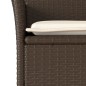 vidaXL 3-tlg. Bistro-Set mit Kissen Braun Poly Rattan und Glas vidaXL 3-tlg. Bistro-Set mit Kissen Braun Poly Rattan und Glas