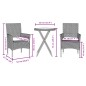 vidaXL 3-tlg. Bistro-Set mit Kissen Braun Poly Rattan und Glas vidaXL 3-tlg. Bistro-Set mit Kissen Braun Poly Rattan und Glas
