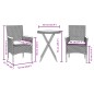vidaXL 3-tlg. Bistro-Set mit Kissen Grau Poly Rattan & Akazienholz vidaXL 3-tlg. Bistro-Set mit Kissen Grau Poly Rattan & Akazienholz