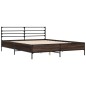 vidaXL Bettgestell Braun Eichen-Optik 150x200 cm Holzwerkstoff Metall vidaXL Bettgestell Braun Eichen-Optik 150x200 cm Holzwerkstoff Metall