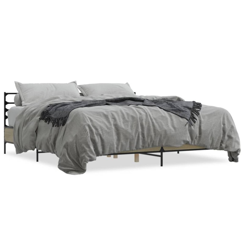 vidaXL Bettgestell Sonoma-Eiche 180x200 cm Holzwerkstoff und Metall vidaXL Bettgestell Sonoma-Eiche 180x200 cm Holzwerkstoff und Metall