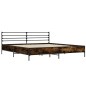 vidaXL Bettgestell Räuchereiche 200x200 cm Holzwerkstoff und Metall vidaXL Bettgestell Räuchereiche 200x200 cm Holzwerkstoff und Metall