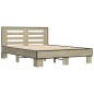 vidaXL Bettgestell Sonoma-Eiche 135x190 cm Holzwerkstoff und Metall vidaXL Bettgestell Sonoma-Eiche 135x190 cm Holzwerkstoff und Metall