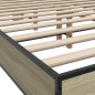 vidaXL Bettgestell Sonoma-Eiche 135x190 cm Holzwerkstoff und Metall vidaXL Bettgestell Sonoma-Eiche 135x190 cm Holzwerkstoff und Metall