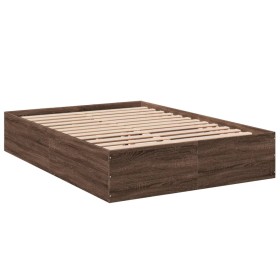 vidaXL Bettgestell Braun Eichen-Optik 140x200 cm Holzwerkstoff