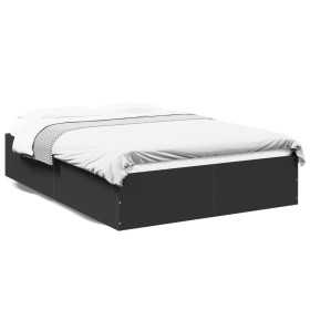 vidaXL Bettgestell Schwarz 120x190 cm Holzwerkstoff
