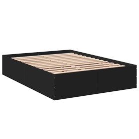 vidaXL Bettgestell Schwarz 120x190 cm Holzwerkstoff