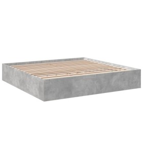 vidaXL Bettgestell Betongrau 200x200 cm Holzwerkstoff