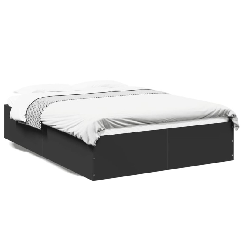 vidaXL Bettgestell Schwarz 135x190 cm Holzwerkstoff vidaXL Bettgestell Schwarz 135x190 cm Holzwerkstoff