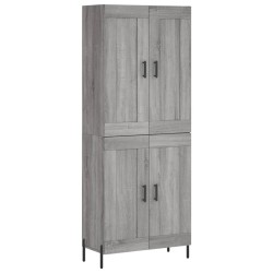 Highboard Grau Sonoma 69,5x34x180 cm Holzwerkstoff