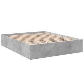 vidaXL Bettgestell Betongrau 160x200 cm Holzwerkstoff