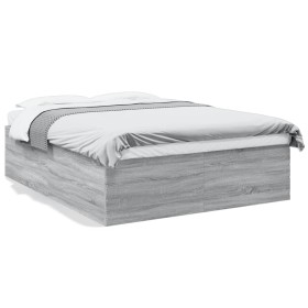 vidaXL Bettgestell Grau Sonoma 160x200 cm Holzwerkstoff