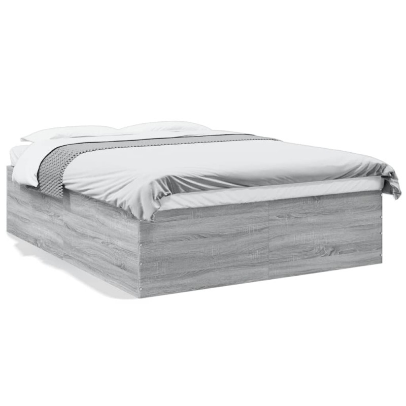 vidaXL Bettgestell Grau Sonoma 160x200 cm Holzwerkstoff vidaXL Bettgestell Grau Sonoma 160x200 cm Holzwerkstoff