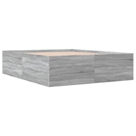 vidaXL Bettgestell Grau Sonoma 160x200 cm Holzwerkstoff