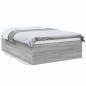 vidaXL Bettgestell Grau Sonoma 135x190 cm Holzwerkstoff vidaXL Bettgestell Grau Sonoma 135x190 cm Holzwerkstoff