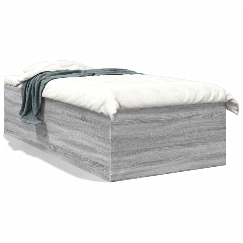 vidaXL Bettgestell Grau Sonoma 100x200 cm Holzwerkstoff vidaXL Bettgestell Grau Sonoma 100x200 cm Holzwerkstoff