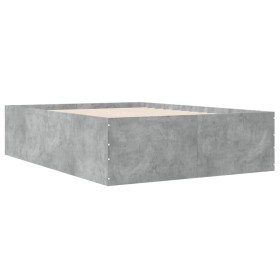 vidaXL Bettgestell Betongrau 120x190 cm Holzwerkstoff