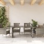 vidaXL Gartentisch mit Glasplatte Grau 190x80x75 cm Poly Rattan vidaXL Gartentisch mit Glasplatte Grau 190x80x75 cm Poly Rattan
