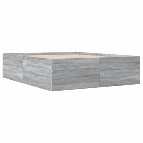 vidaXL Bettgestell Grau Sonoma 150x200 cm Holzwerkstoff