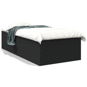 vidaXL Bettgestell Schwarz 75x190 cm Holzwerkstoff