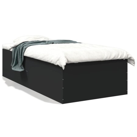 vidaXL Bettgestell Schwarz 75x190 cm Holzwerkstoff