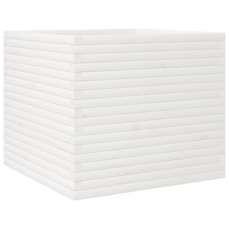 vidaXL Pflanzkübel Weiß 80x80x68,5 cm Massivholz Kiefer