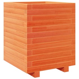 vidaXL Pflanzkübel Wachsbraun 40x40x49,5 cm Massivholz Kiefer