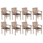 Stapelbare Gartenstühle mit Kissen 8 Stk. Massivholz Teak Stapelbare Gartenstühle mit Kissen 8 Stk. Massivholz Teak