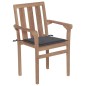 Stapelbare Gartenstühle mit Kissen 8 Stk. Massivholz Teak Stapelbare Gartenstühle mit Kissen 8 Stk. Massivholz Teak