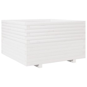 vidaXL Pflanzkübel Weiß 80x80x49,5 cm Massivholz Kiefer