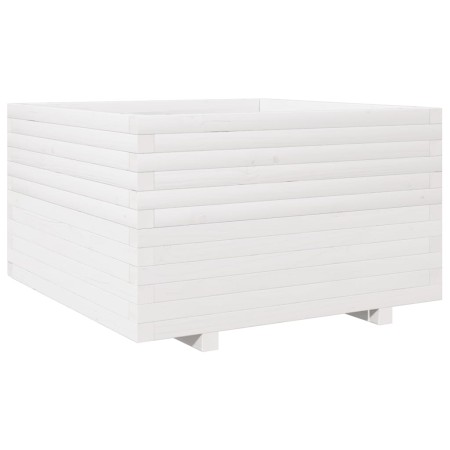 vidaXL Pflanzkübel Weiß 80x80x49,5 cm Massivholz Kiefer
