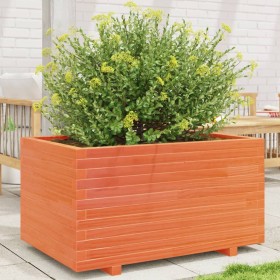 vidaXL Pflanzkübel Wachsbraun 90x60x49,5 cm Massivholz Kiefer