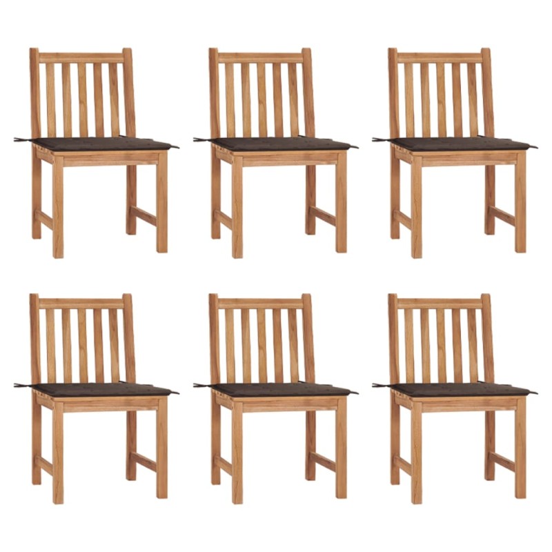 vidaXL Gartenstühle 6 Stk. mit Kissen Massivholz Teak vidaXL Gartenstühle 6 Stk. mit Kissen Massivholz Teak