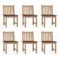 vidaXL Gartenstühle 6 Stk. mit Kissen Massivholz Teak vidaXL Gartenstühle 6 Stk. mit Kissen Massivholz Teak