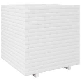 vidaXL Pflanzkübel Weiß 70x70x72,5 cm Massivholz Kiefer
