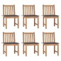 Gartenstühle 6 Stk. mit Kissen Massivholz Teak Gartenstühle 6 Stk. mit Kissen Massivholz Teak