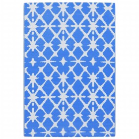 vidaXL Outdoor-Teppich Blau und Weiß 140x200 cm PP
