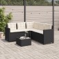 vidaXL Gartensofa in L-Form mit Tisch und Kissen Schwarz Poly Rattan vidaXL Gartensofa in L-Form mit Tisch und Kissen Schwarz Poly Rattan