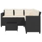 vidaXL Gartensofa in L-Form mit Tisch und Kissen Schwarz Poly Rattan vidaXL Gartensofa in L-Form mit Tisch und Kissen Schwarz Poly Rattan