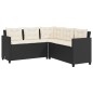 vidaXL Gartensofa in L-Form mit Tisch und Kissen Schwarz Poly Rattan vidaXL Gartensofa in L-Form mit Tisch und Kissen Schwarz Poly Rattan
