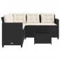 vidaXL Gartensofa in L-Form mit Tisch und Kissen Schwarz Poly Rattan vidaXL Gartensofa in L-Form mit Tisch und Kissen Schwarz Poly Rattan