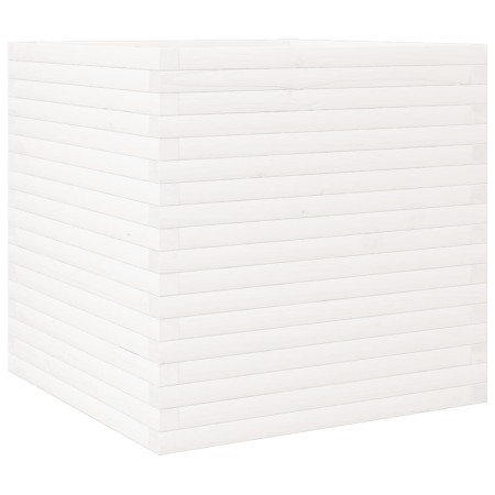 vidaXL Pflanzkübel Weiß 70x70x68,5 cm Massivholz Kiefer