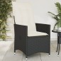 vidaXL Gartensessel Verstellbar mit Kissen Schwarz Poly Rattan vidaXL Gartensessel Verstellbar mit Kissen Schwarz Poly Rattan