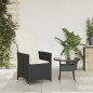 vidaXL Gartensessel Verstellbar mit Kissen Schwarz Poly Rattan vidaXL Gartensessel Verstellbar mit Kissen Schwarz Poly Rattan